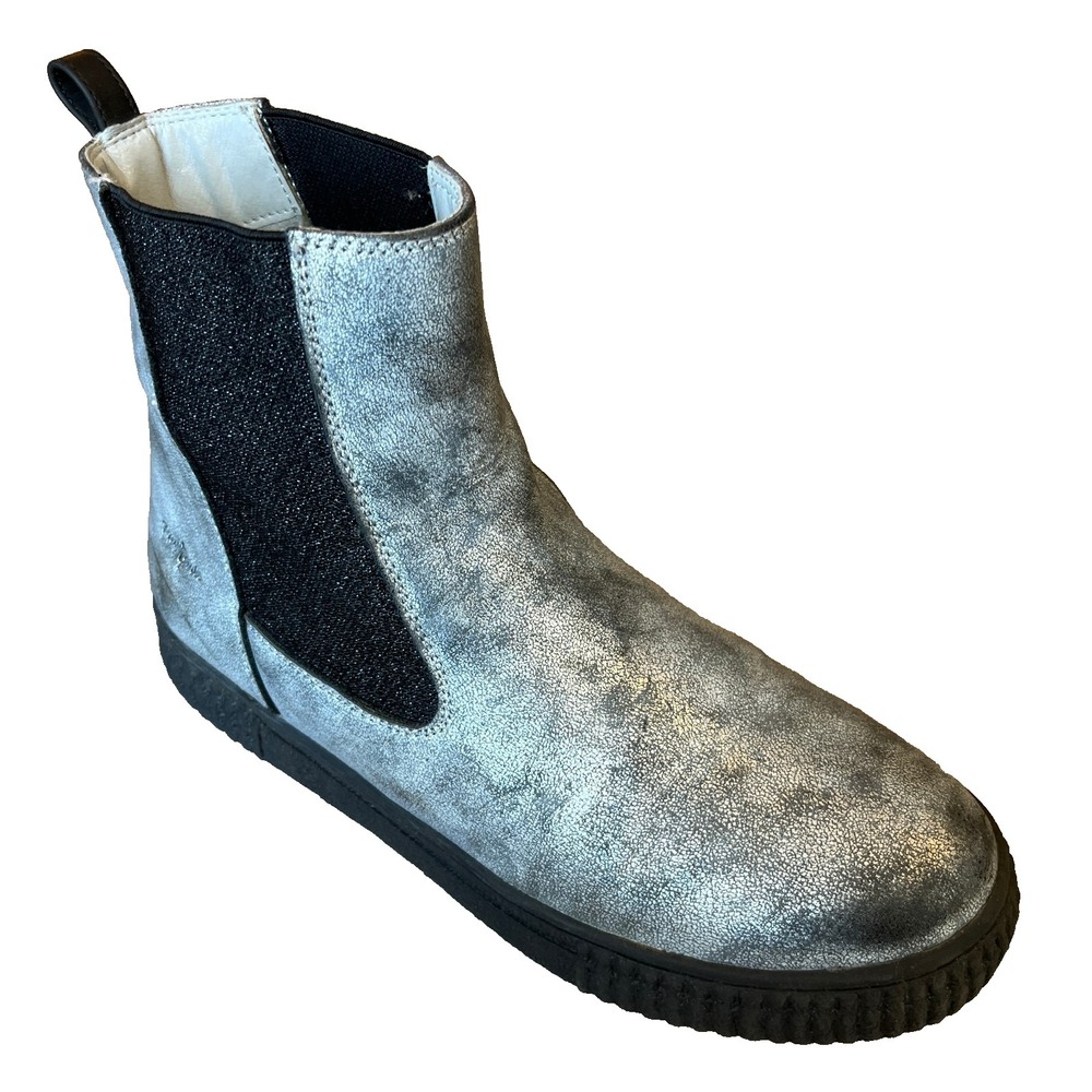 Primigi Chelsea Boots Silver Leather Black‎ Womens 7 EU 37